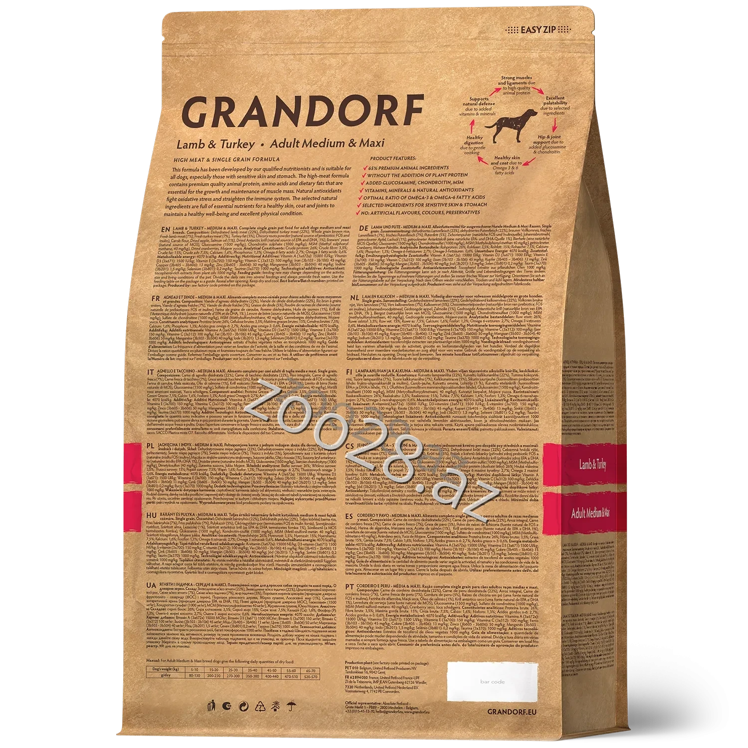 Grandorf Dog Maxi Medium Adult С Ягненком и Индейкой - Собаки - Фото 2