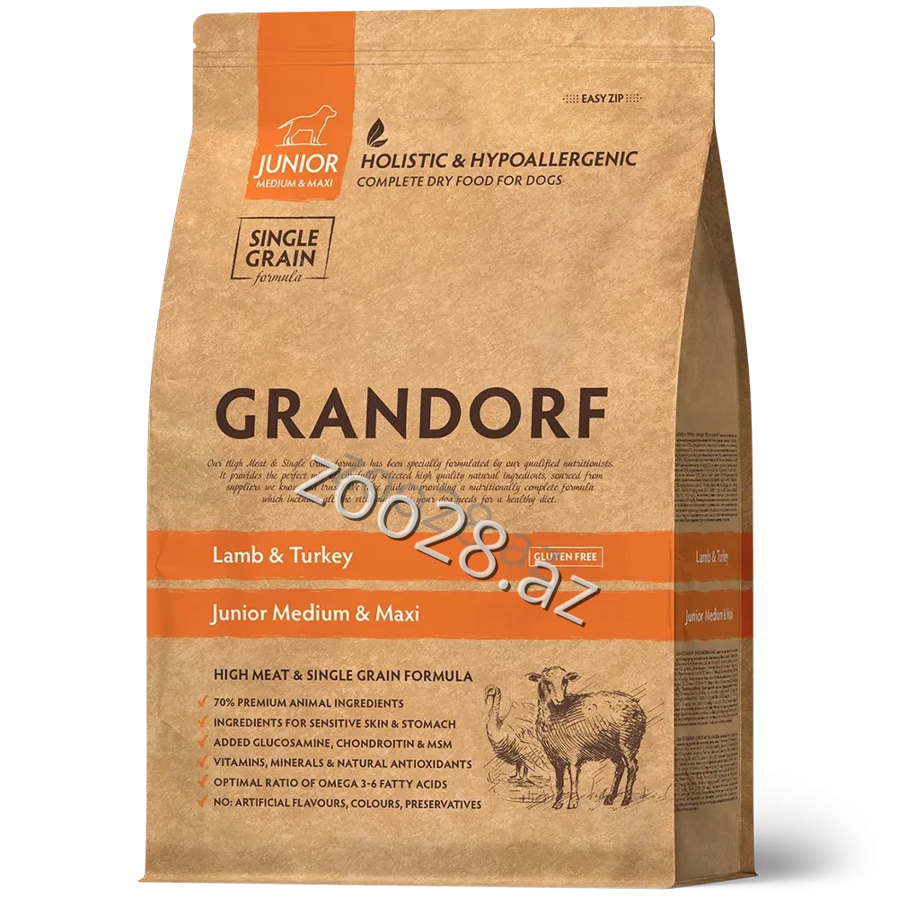 Grandorf Dog Maxi Medium Junior Lamb and Turkey Meat - Dogs | Zoo28.az