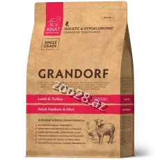 Grandorf Dog Maxi Medium Adult Quzu Və Hind Quşu əti ilə