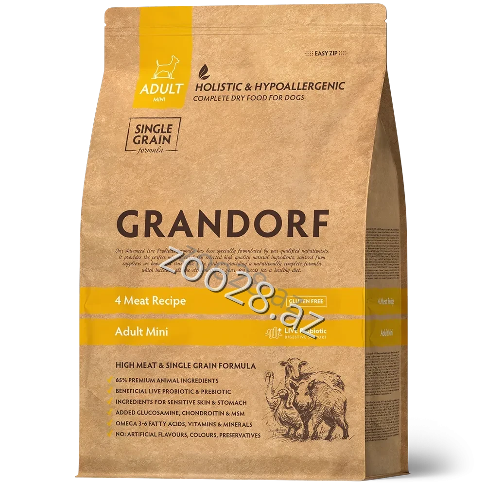 Grandorf Dog Mini Adult 4 Meat Types - Dogs | Zoo28.az