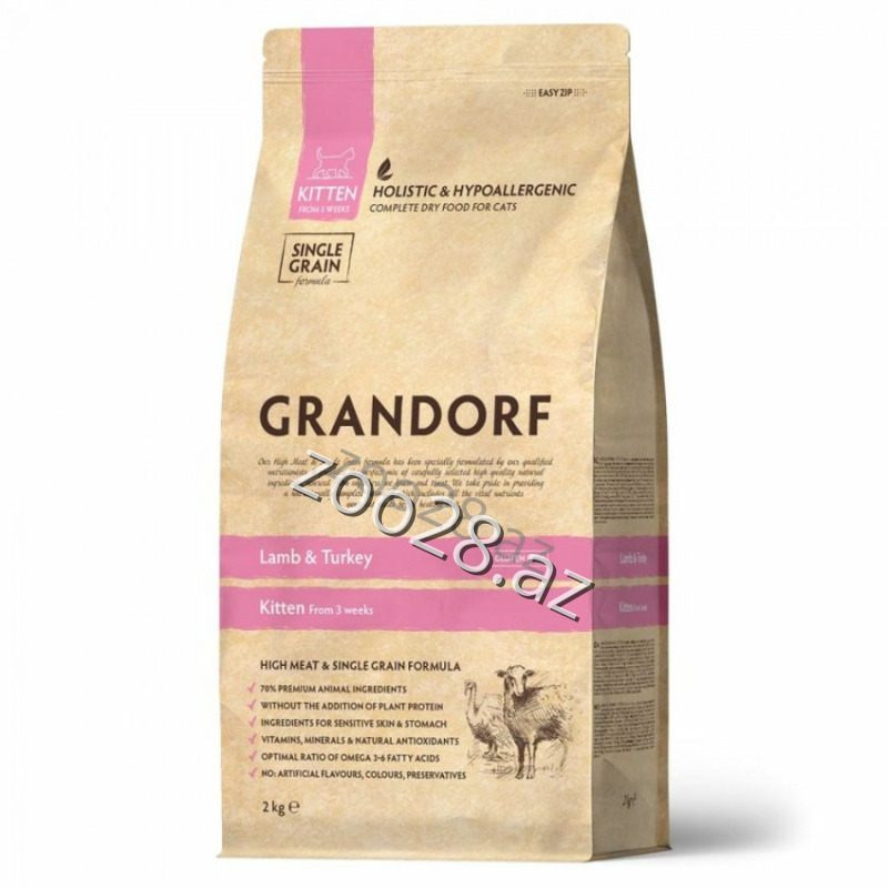 Grandorf Kitten with Lamb and Turkey Meat - Cats | Zoo28.az