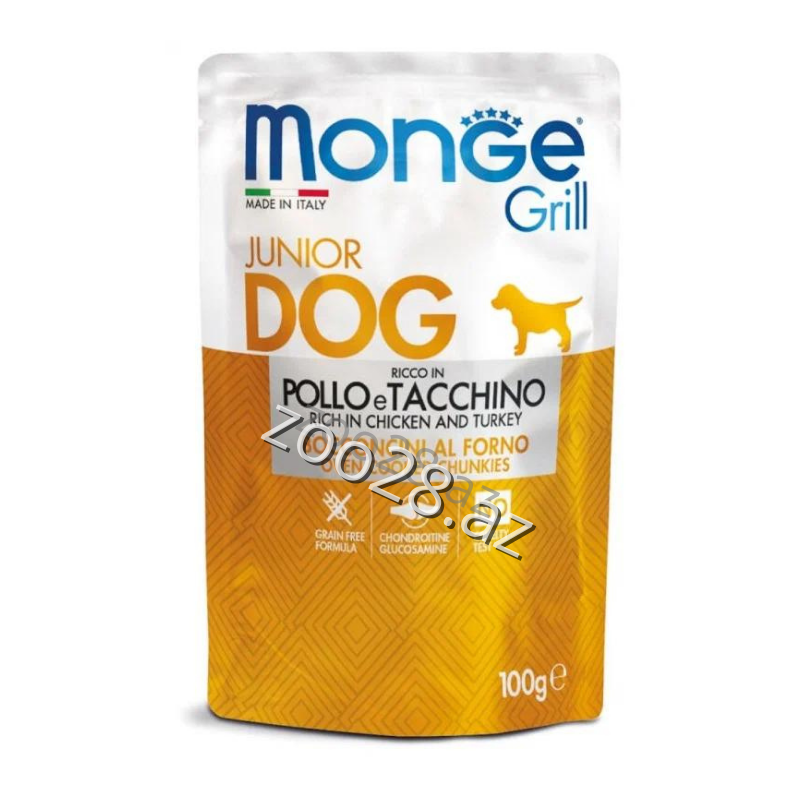Monge Grill Puppy and Junior Turkey and Guinea Fowl 100 gr - Dogs | Zoo28.az