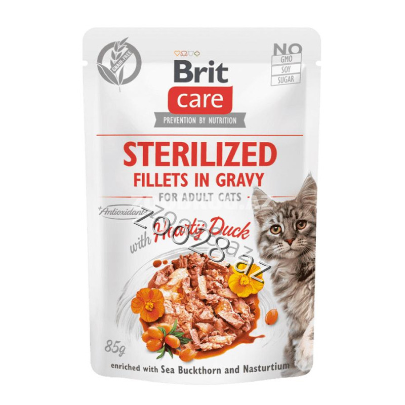Brit Care Sterilised Gravy Ördək Əti İlə,85 qr - Pişiklər | Zoo28.az