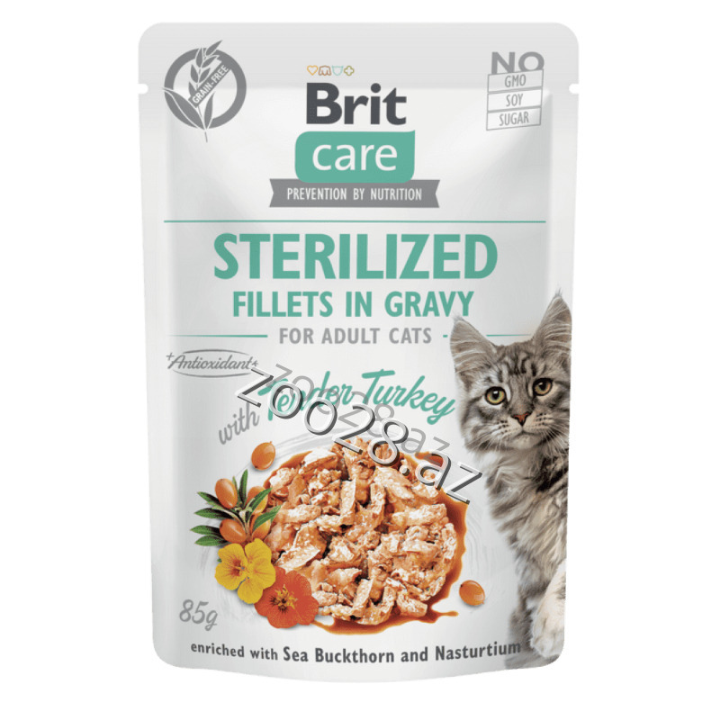 Brit Care Sterilised Gravy Hind Quşu İlə,85 qr - Pişiklər | Zoo28.az