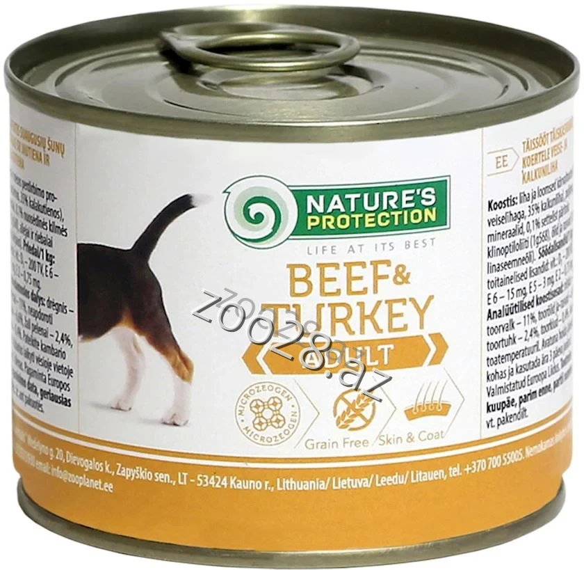 Natures Protection Konserv Adult Dog Говядина С Индейкой  200 g - Собаки | Zoo28.az