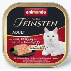 Animonda Vom Feinsten For Adult Cats With Chicken, Beef And Vegetables, 100 g