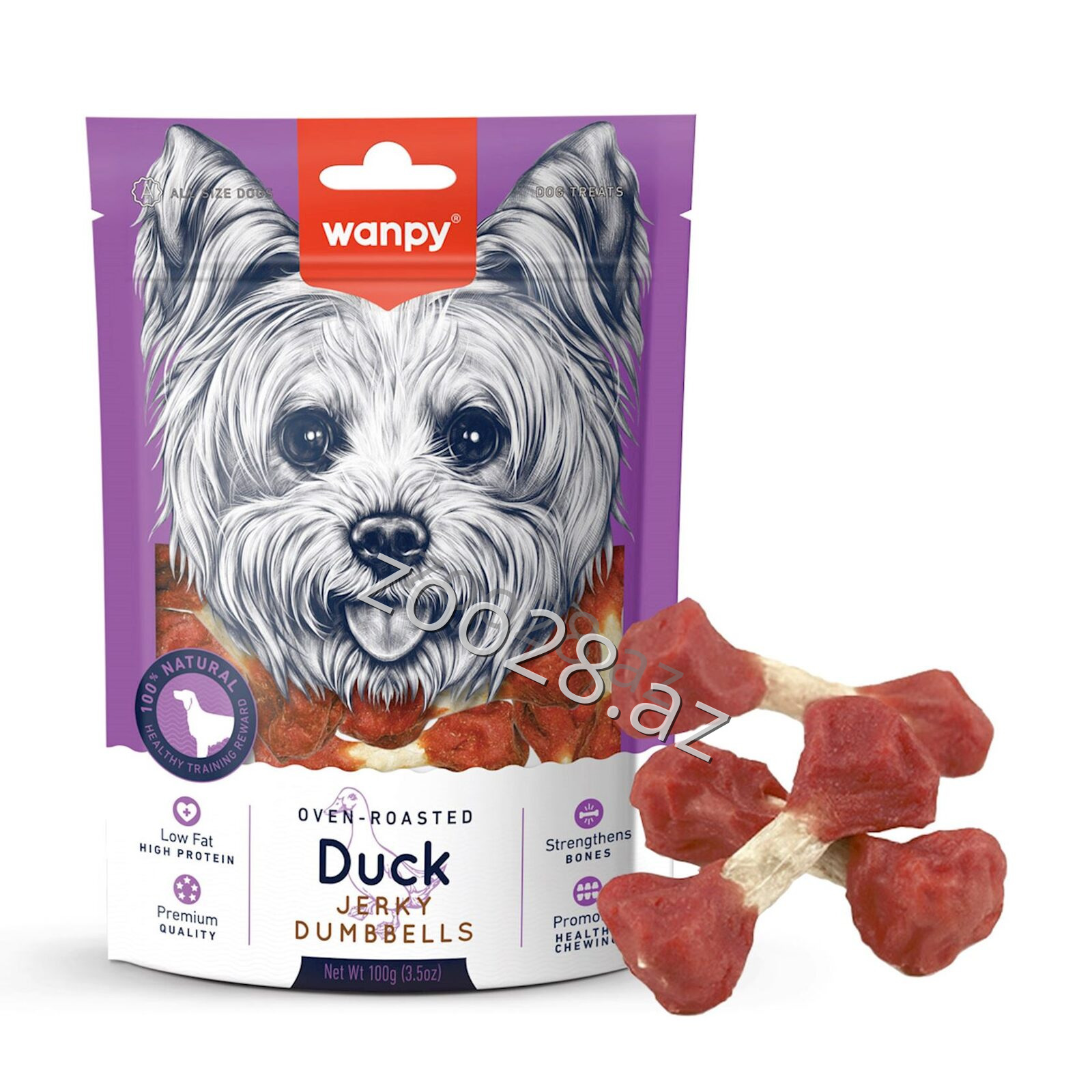 Wanpy Jerky Dumbbells with Duck Meat 100 gr - Dogs | Zoo28.az