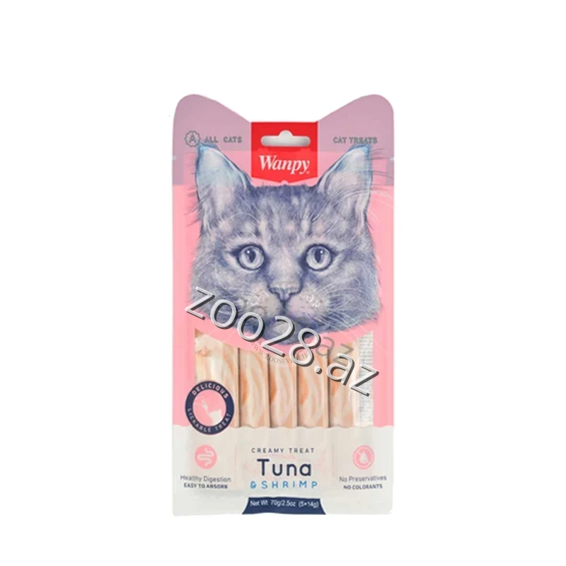 Wanpy Tuna Shrimp Cream 14gr - Pişiklər | Zoo28.az