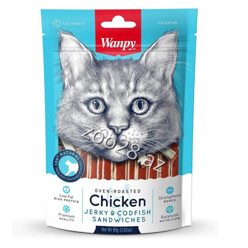 Wanpy Jerky Codfish Sandwiches 80 gr - Cats | Zoo28.az