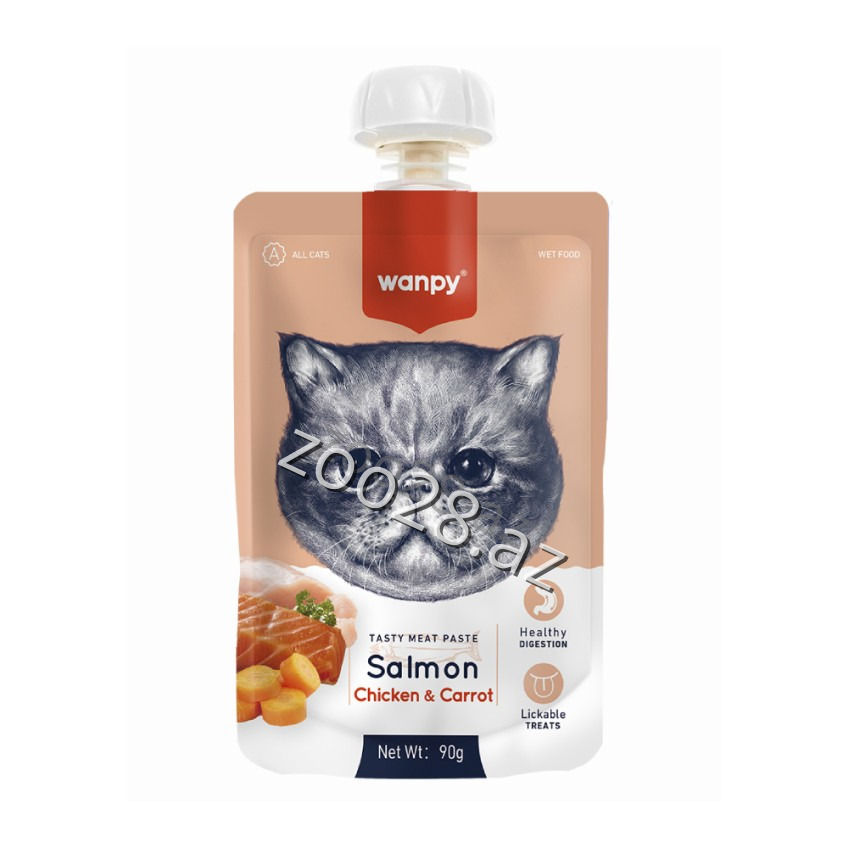 Wanpy Паста Лосось 90г - Кошки | Zoo28.az