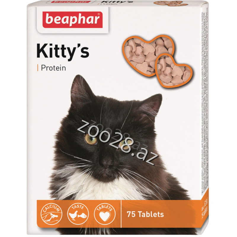 Beaphar Kitty's Protein, 75 tab - Pişiklər | Zoo28.az