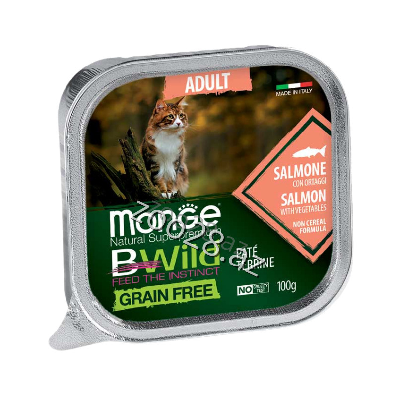 Monge Bwild Taxılsız Qızılbalıq Və Tərəvəzlərlə, 100 qr - Pişiklər | Zoo28.az