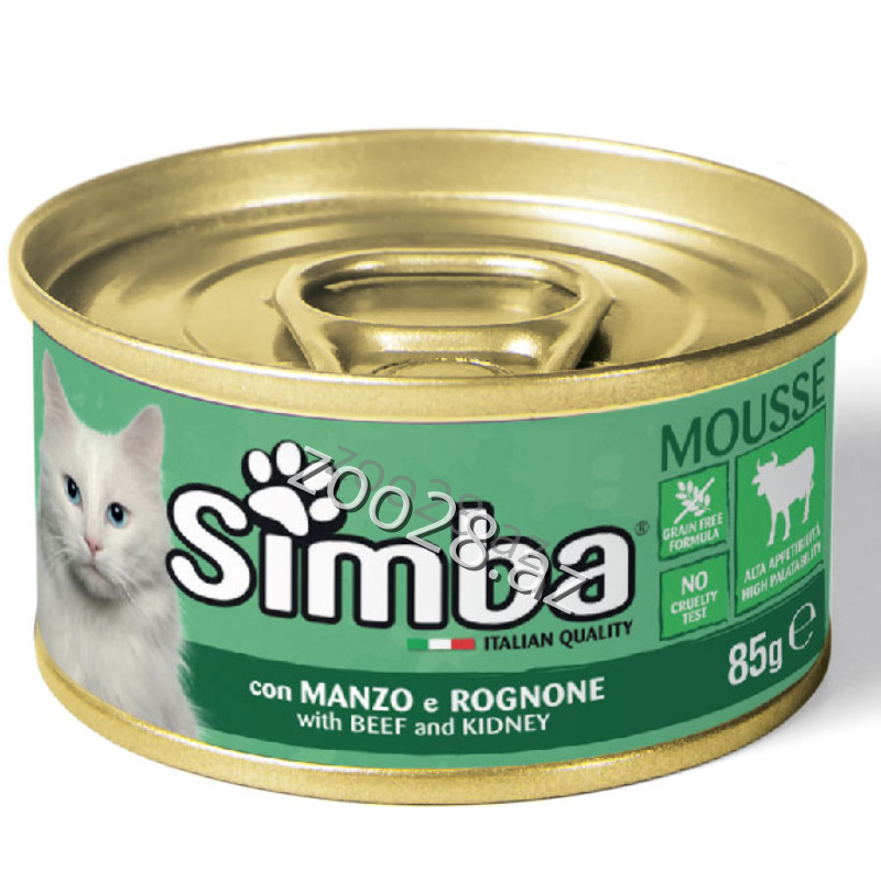 Simba Mousse с говядиной и почками, 85 г - Кошки | Zoo28.az