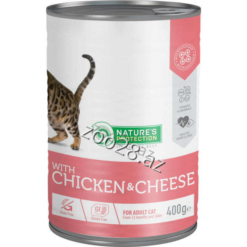 Natures Protection Консерва С Курицей И Сыром 400 гр - Кошки | Zoo28.az
