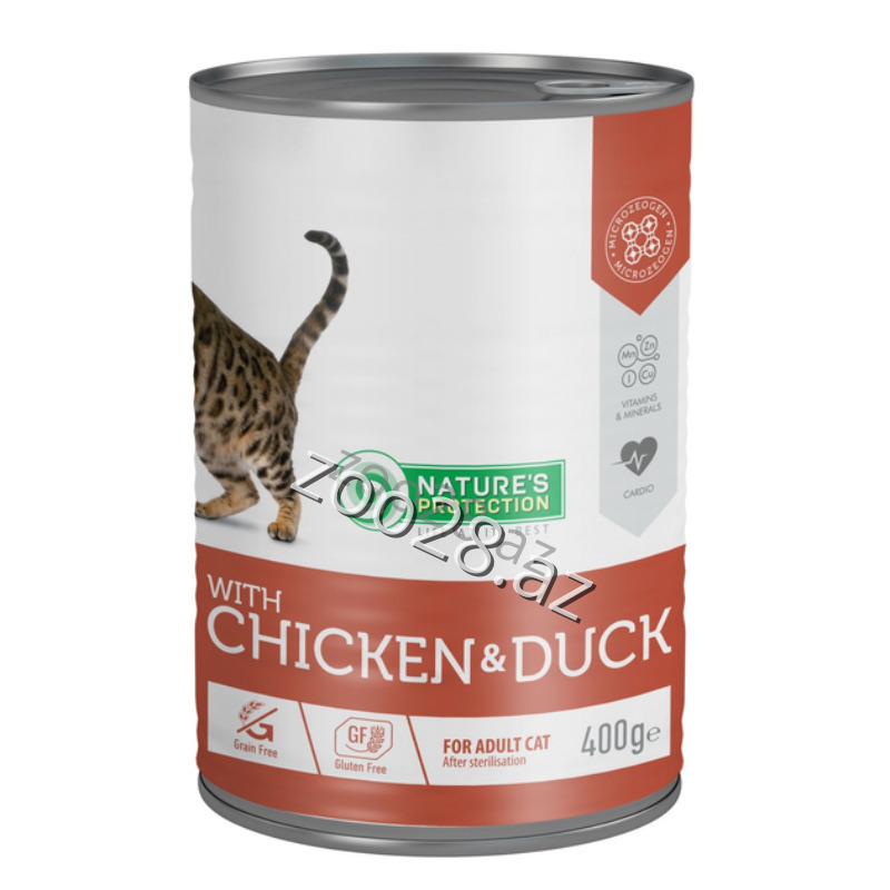 Natures Protection Canned Chicken and Duck 400 gr - Cats | Zoo28.az