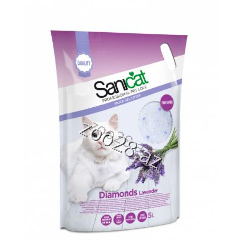 Sanicat Diamonds Silica Gel Lavender, 5lt - Cats | Zoo28.az
