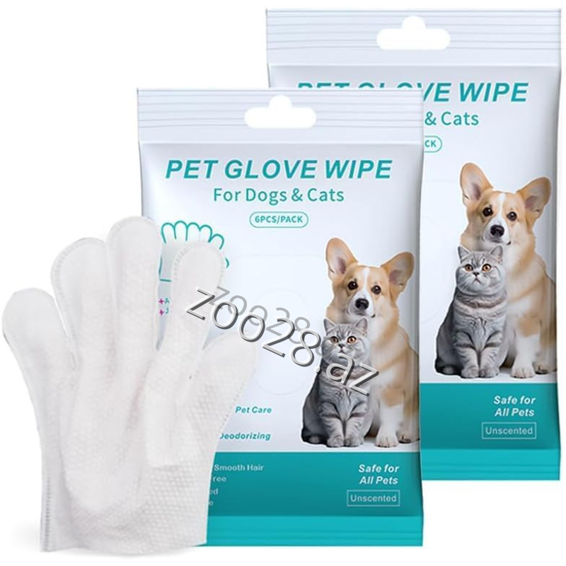 Pet Glove Salfet Əlcək, 6 ədəd - Pişiklər | Zoo28.az