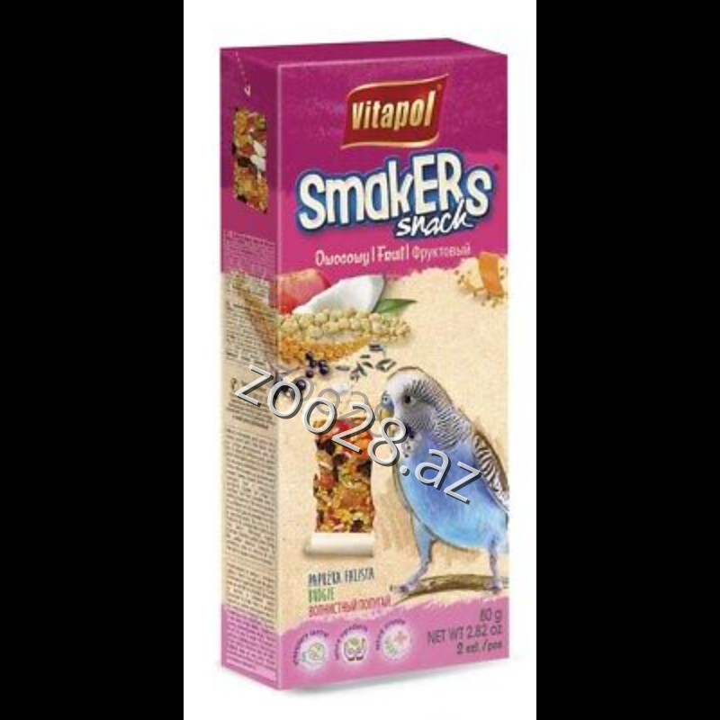 Vitapol Smakers Snack Budgie Фруктовый, 90 г - Птицы | Zoo28.az