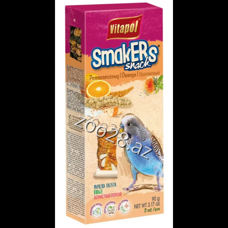 Vitapol Smakers Snack Budgie Апельсиновый, 90 г - Птицы | Zoo28.az