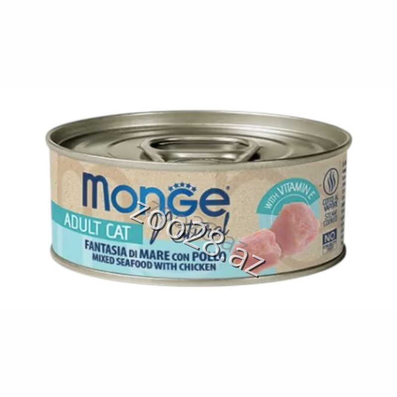 Monge Superpremium Natural Konserv Fantasia Mare Pollo 80 g - Pişiklər | Zoo28.az