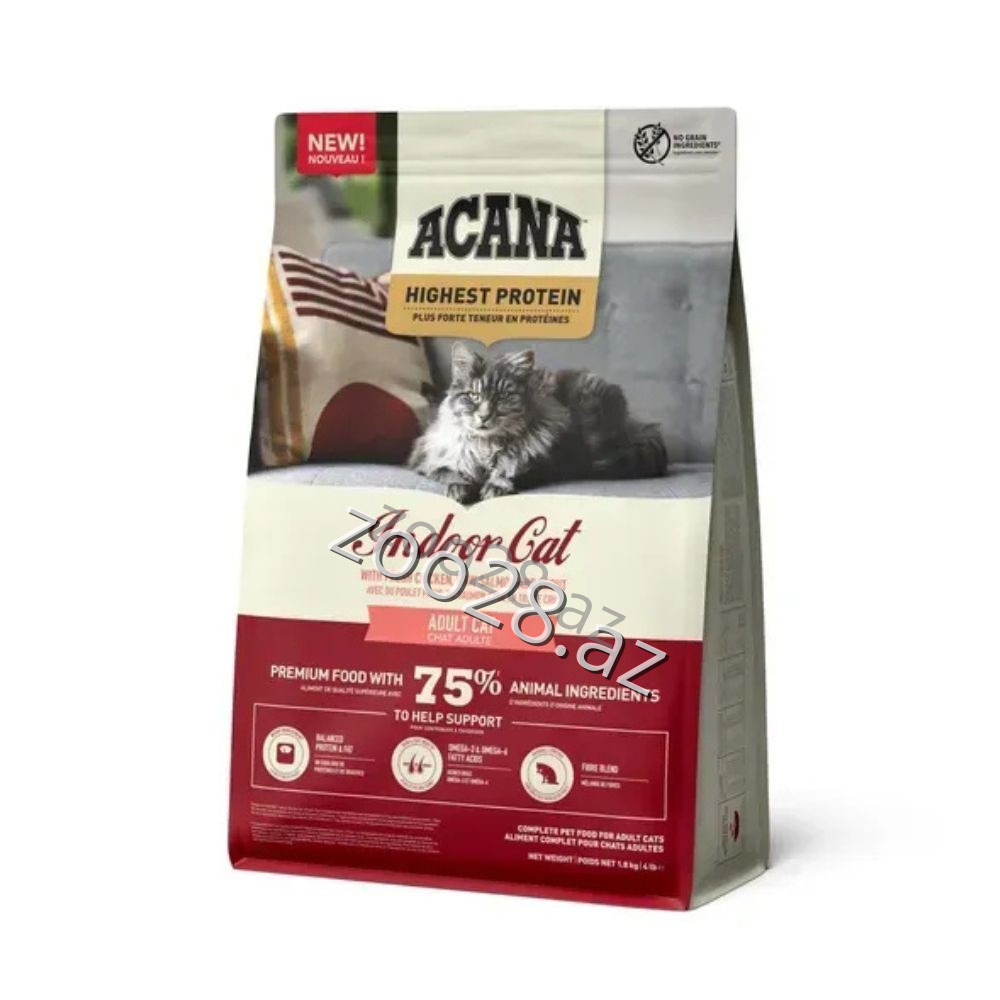 Acana İndoor Highest Protein  1.8kg - Pişiklər | Zoo28.az