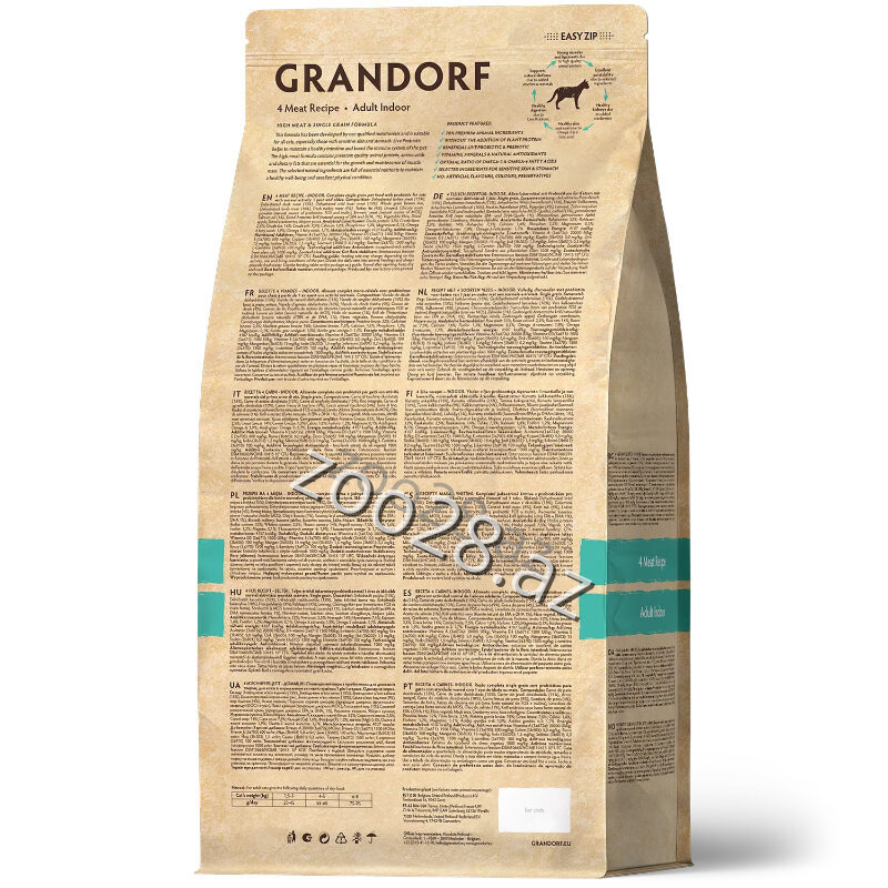 Grandorf Adult Cat Indoor с 4 Видами Мяса - Кошки - Фото 2