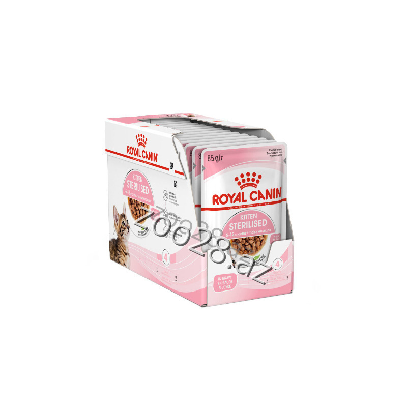 Royal Canin Kitten Sterilised Gravy QısırlaşmışBala Pişiklər Üçün,85 qr - Pişiklər - Şəkil 3