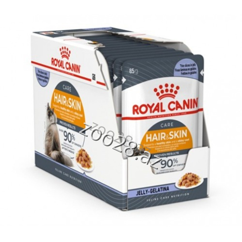 Royal Canin Hair And Skin Jelly  для Шерсти и Кожи Для Взрослых Кошек - Кошки - Фото 3