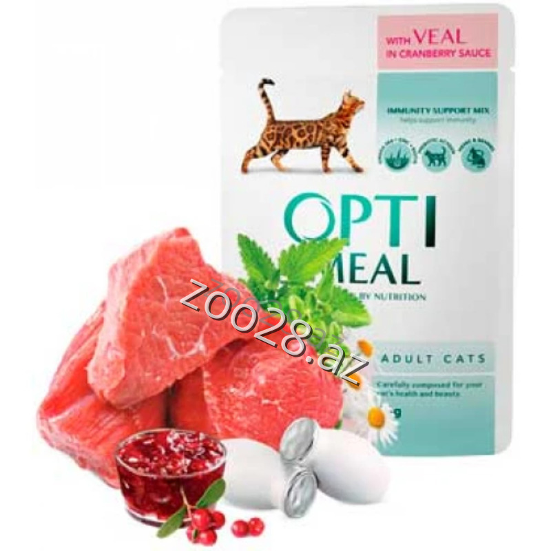 Opti Meal Для Взрослых Кошек С Говядиной И Боярышником, 85 г - Кошки - Фото 2