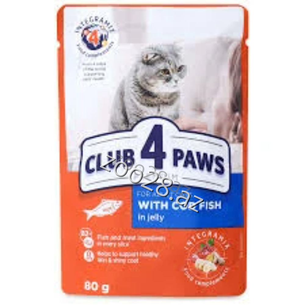 Club 4 Paws Treska Balığı İlə Yetkin Pişiklər Üçün,80 qr - Pişiklər - Şəkil 2