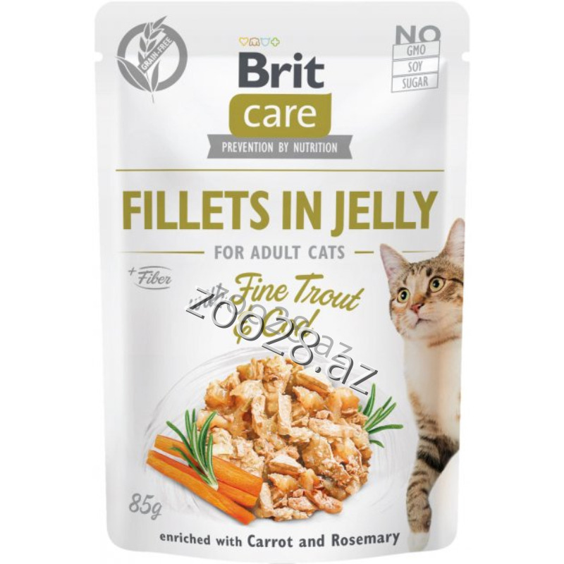 Brit Care Jelly с форелью и морепродуктами, 85 г - Кошки - Фото 2