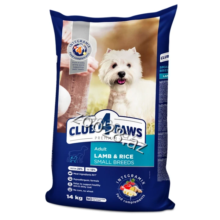 Club 4 Paws Small Breeds Adult Quzu Əti ilə - İtlər | Zoo28.az