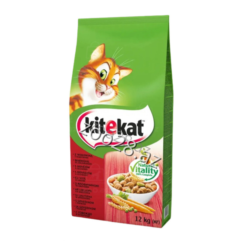 Kitekat Yetkin Pişiklər Üçün Ət və Tərəvəzlərlə - Pişiklər | Zoo28.az