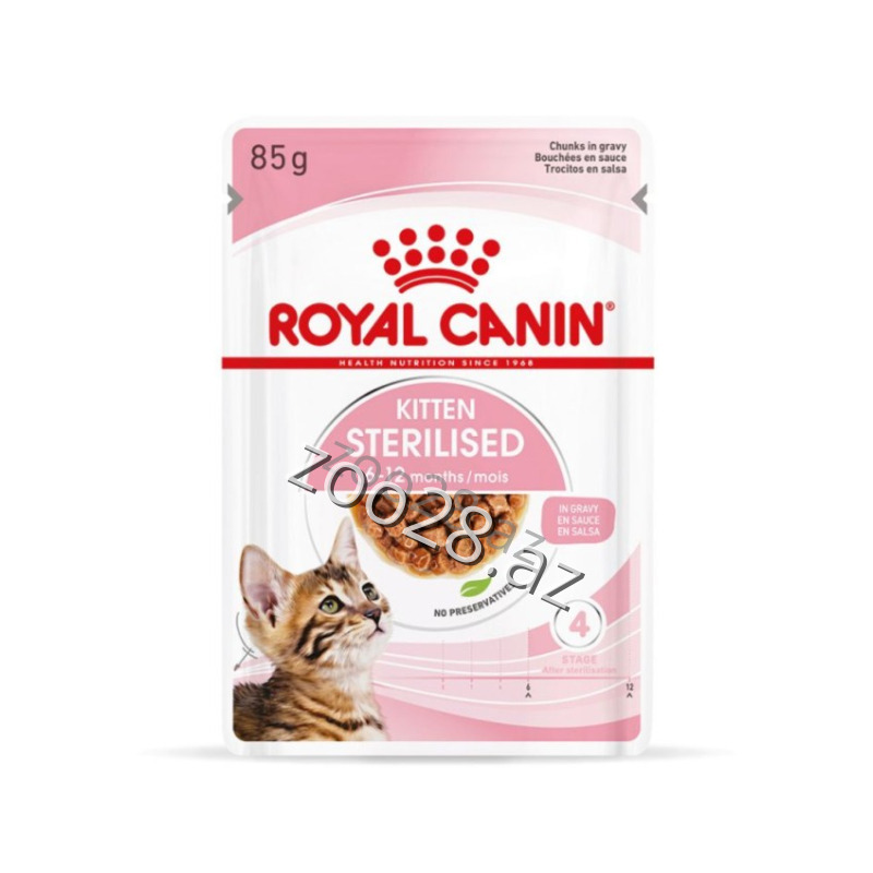 Royal Canin Kitten Sterilised Gravy для стерилизованных котят, 85 г - Кошки | Zoo28.az