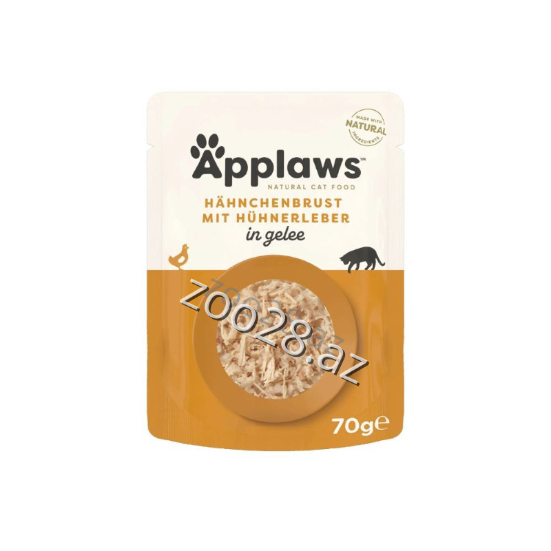 Applaws Jelly Toyuq Və Toyuq Ciyəri İlə,70 qr - Pişiklər | Zoo28.az