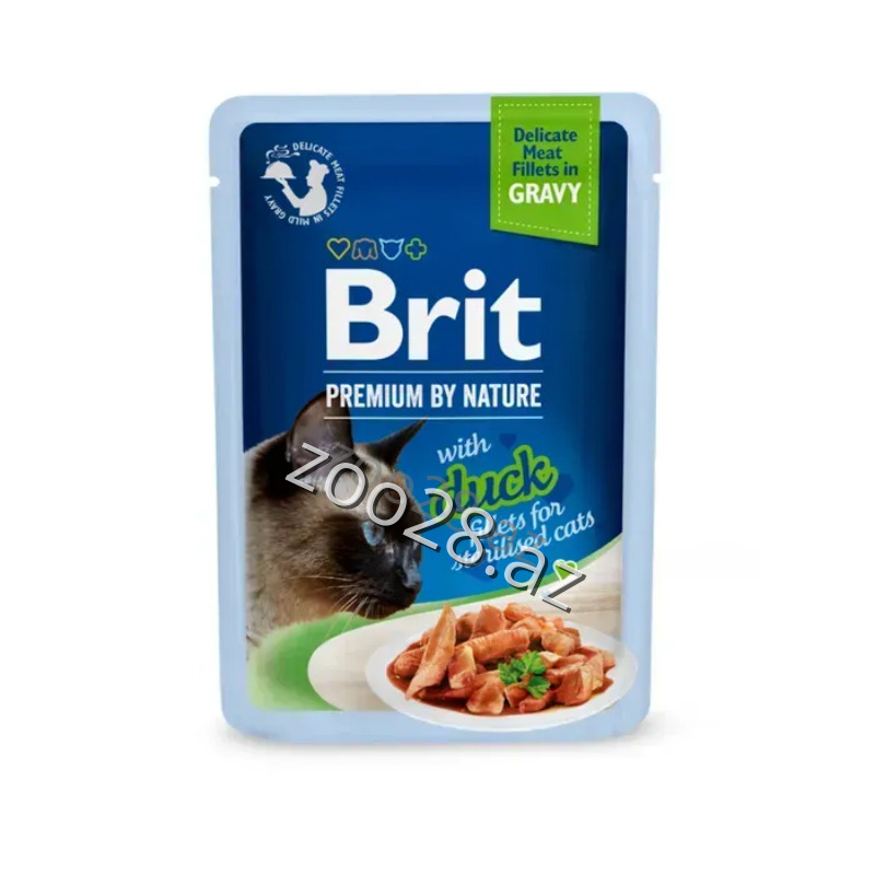 Brit Premium Sterilised Gravy Ördək Əti İlə,85 qr - Pişiklər | Zoo28.az
