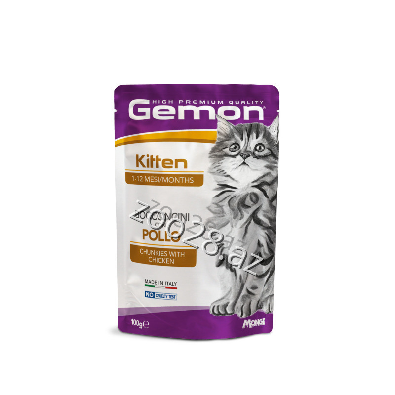 Gemon Jelly Kitten With Chicken, 100 g - Cats | Zoo28.az