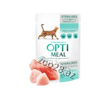 Opti Meal Sterilised with Turkey and Chicken Meat, 85 g - Cats