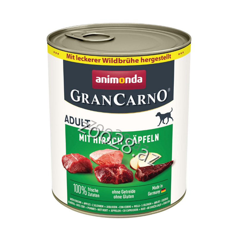 Animonda GranCarno Canned Adult Dog with Venison and Apple, 800 g - Dogs | Zoo28.az