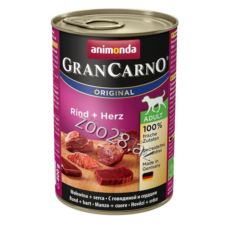 Animonda grancarno Adult Dog Beef and Heart Canned Food, 400 g - Dogs | Zoo28.az