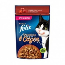 Felix Catmix Tomato and Beef Sauce for Adult Cats, 75g