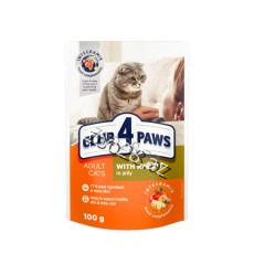 Club 4 Paws Dovşan Ətli Yetkin Pişiklər Üçün,100 qr - Pişiklər