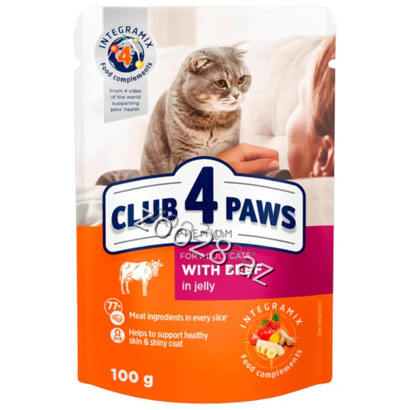 Club 4 Paws Mal Əti İlə Yetkin Pişiklər Üçün,100 qr - Pişiklər | Zoo28.az