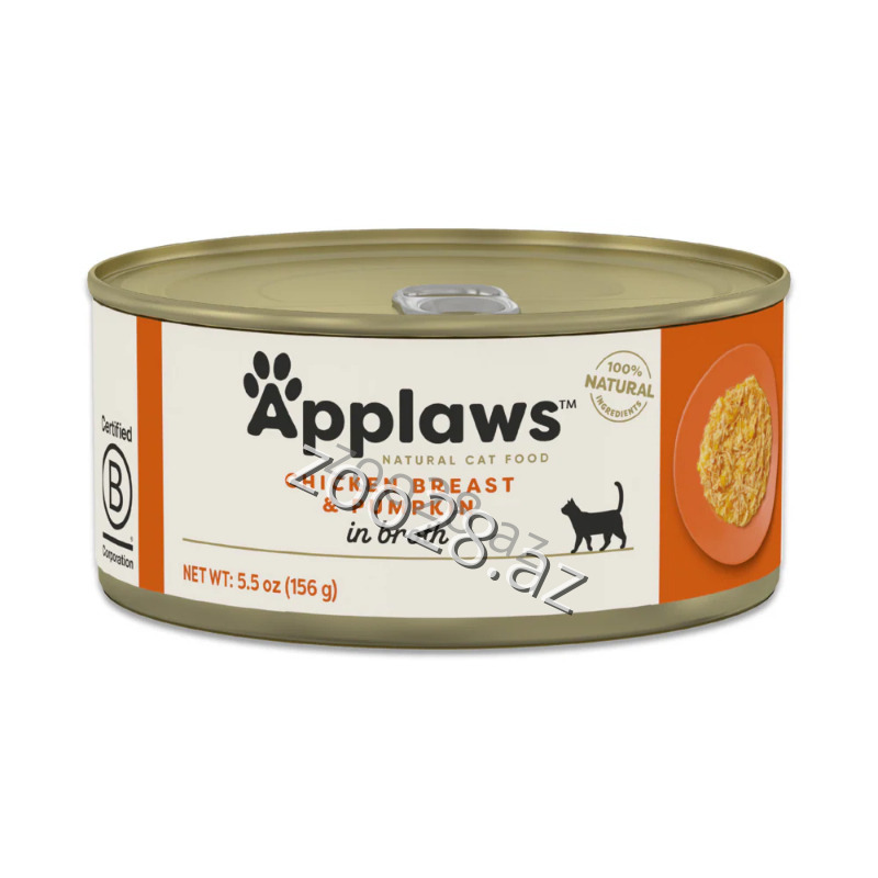 Applaws Yetkin Pişiklər Üçün Balqabaq Və Toyuq  İlə, 70 qr - Pişiklər | Zoo28.az