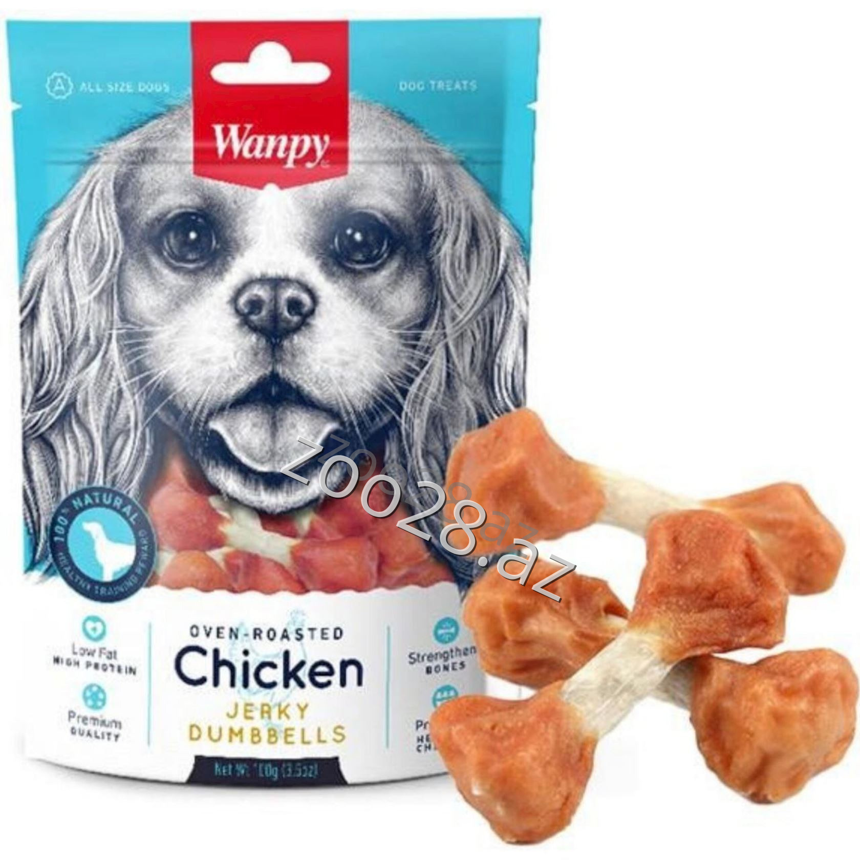 Wanpy Jerky Dumbbells  с куриным мясом 100 гр - Собаки | Zoo28.az