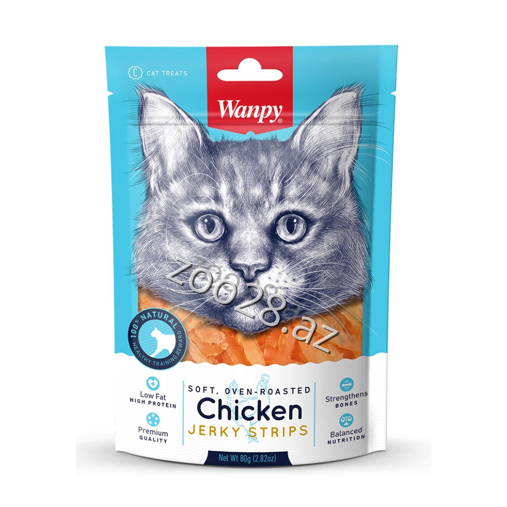 Wanpy Chicken Jerky Strips 80gr - Pişiklər | Zoo28.az