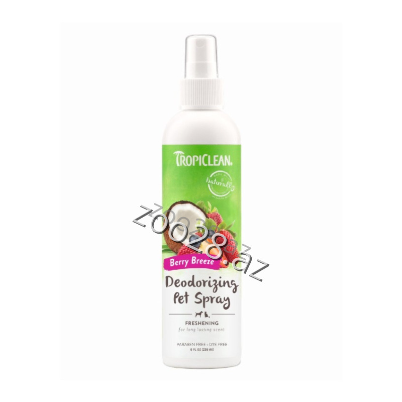 TropiClean Dezodorant Kakos Və Giləmeyvə Ətirli,236 ml - İtlər | Zoo28.az