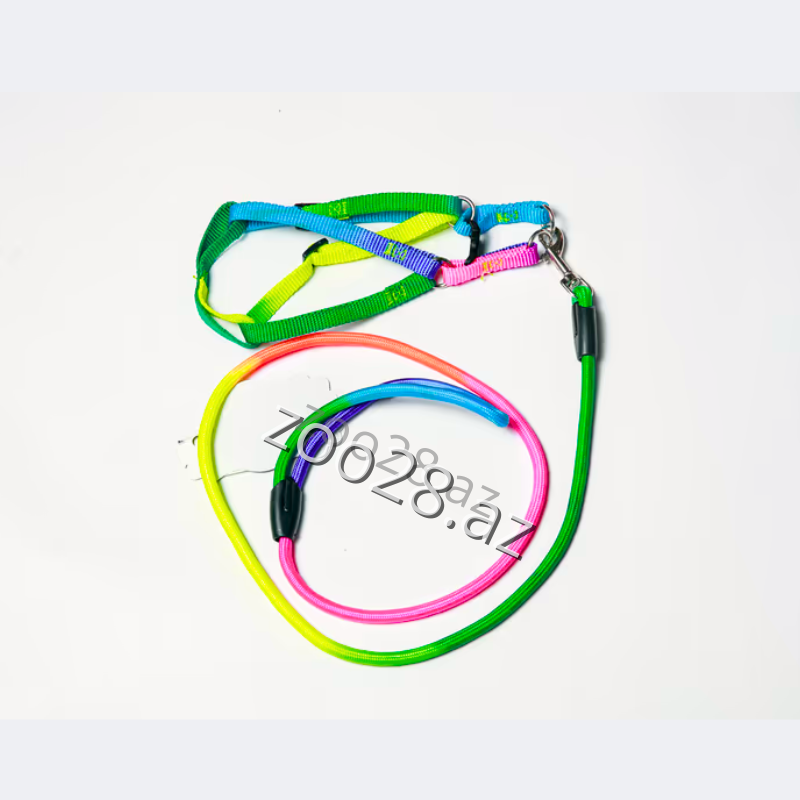 Грудной Упряжь + Поводок Радужный - Собаки | Zoo28.az