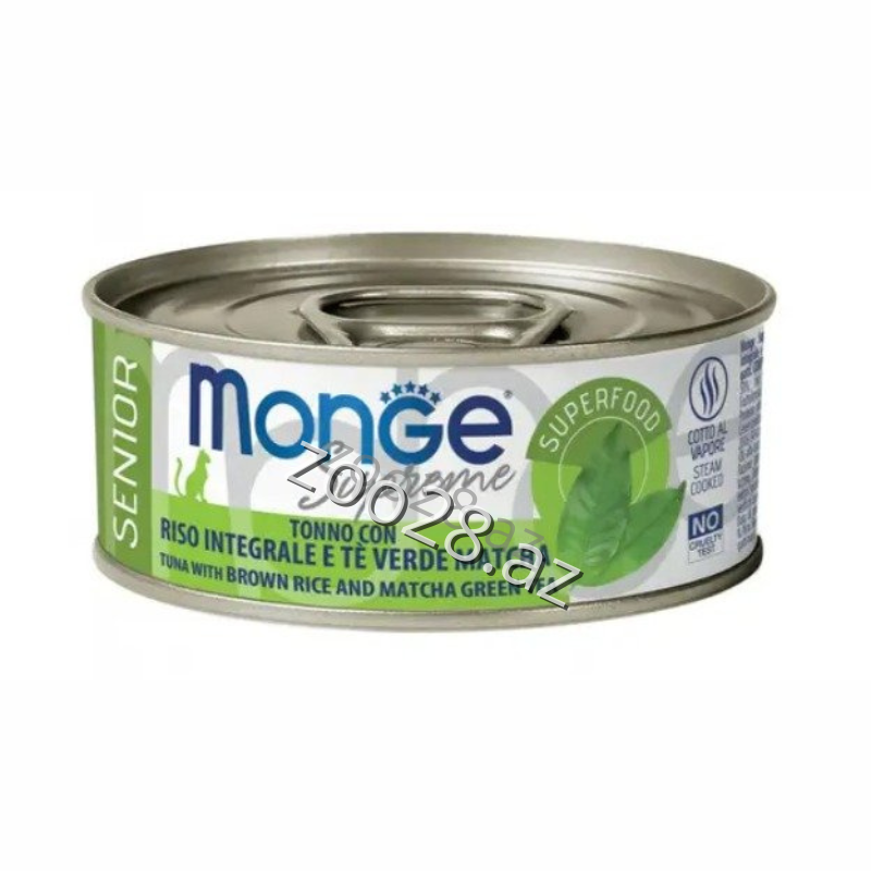 Monge Superpremium Konserv For Senior Cat Tuna , Rice,Green Tea - Кошки | Zoo28.az
