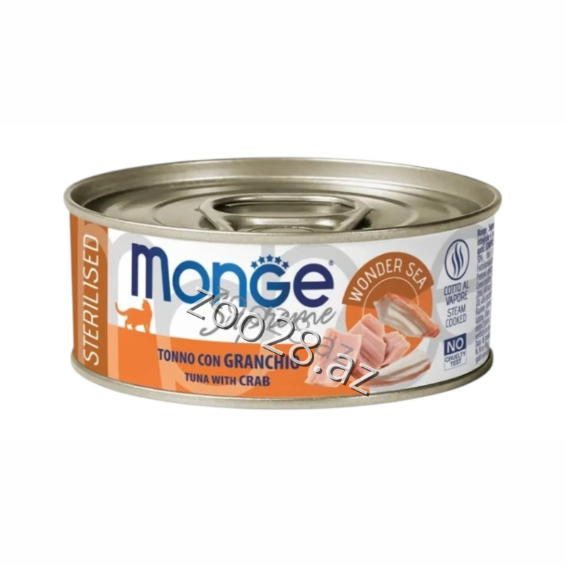 Monge Superpremium Canned Sterilised Tuna Crab, 80 gr - Cats | Zoo28.az